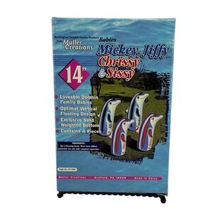 Muller Creations Mickey Jiffy Chrissy Sissy 14 Inflatable Dolphin Babies 4pc Set